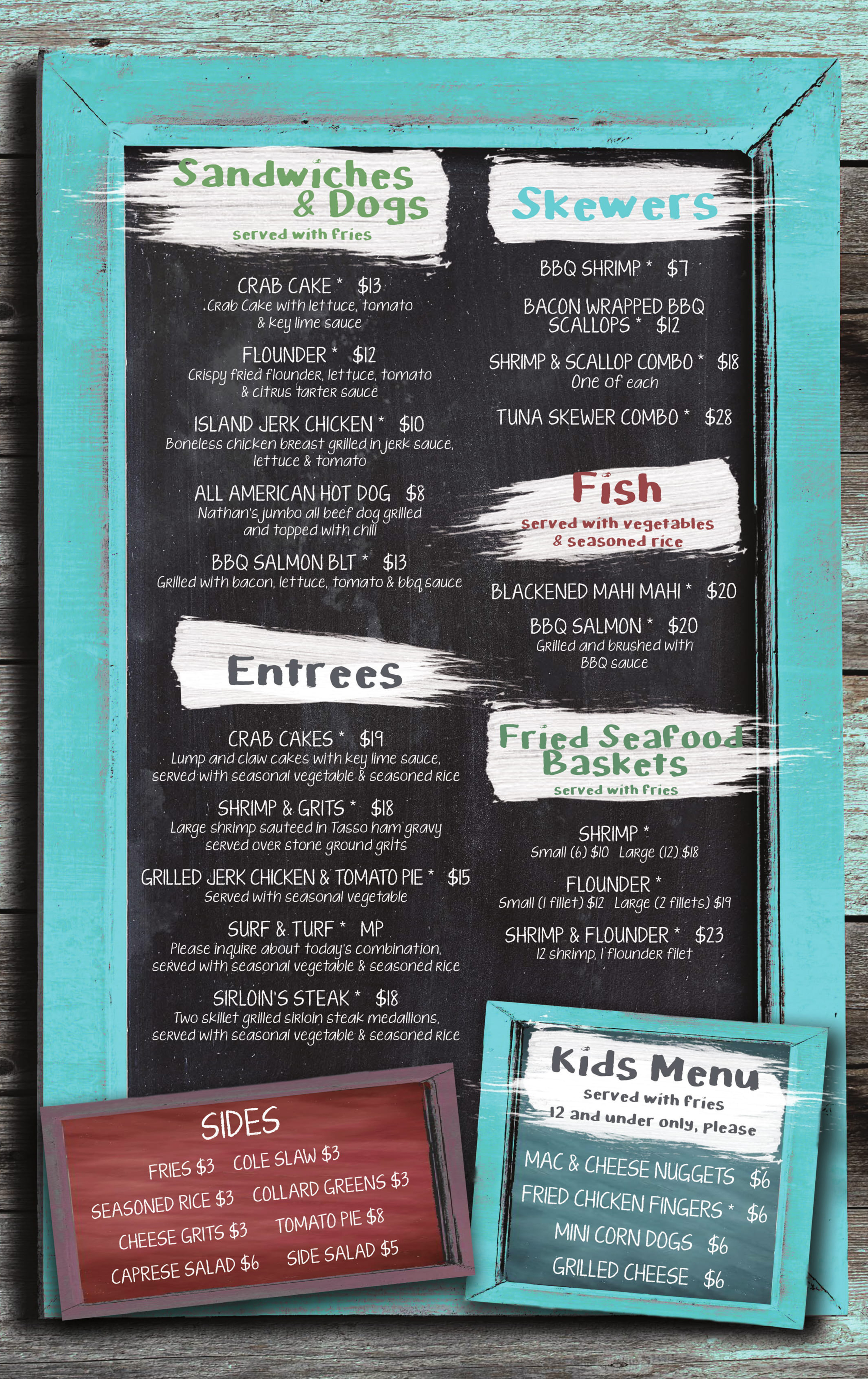 Our March Menu  Restaurant In Folly Beach  Dinner 